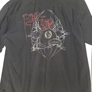 Harley Davidson Eight Ball Black Short Sleeve Shirt Size.  XLarge